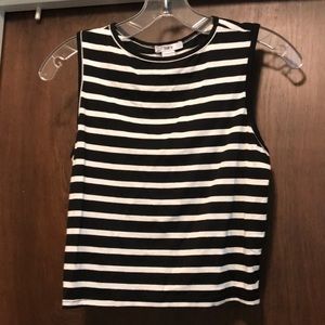 Bar III striped crop top